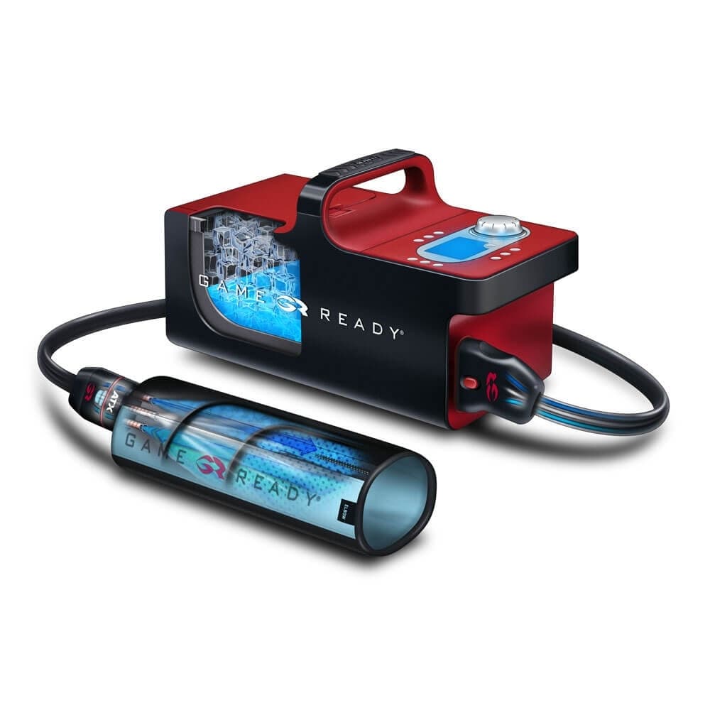 Game Ready Pro 2.1 koud-compressieapparaat met aangesloten kniewrap